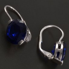 Silber-Ohrringe-blau Zirkon