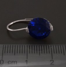 Silber-Ohrringe-blau Zirkon