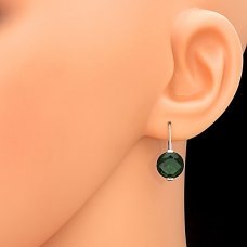 Silber-Ohrringe-grün Zirkon