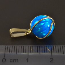 Goldanhänger blau Opal