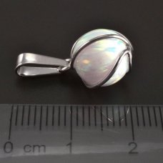 Opalkugel-Weißgoldanhänger