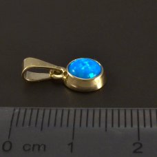 Goldene Anhänger mit blauem Opal 585