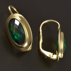 Goldene Ohrringe mit synth.Smaragd