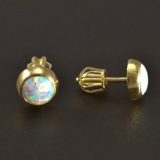 Goldene Ohrstecker mit Opal 585
