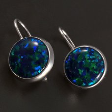 Silberohrringe mit grünem Opal