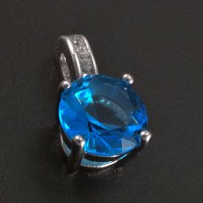 Silberanhänger-blauer Zirkon