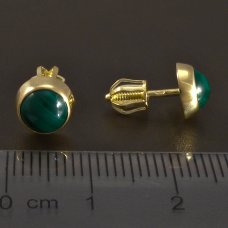 Ohrstecker in Gold Malachit