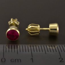Ohrstecker-Gold-Durchmesser 5mm-Rubin