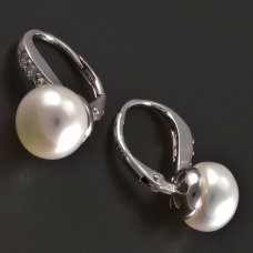 Silberohrringe-Perle