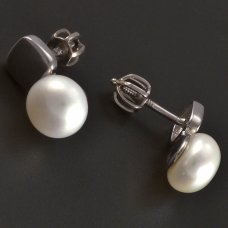 Silber- Ohrstecker-Perle
