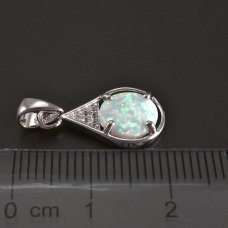 Silberanhänger-weißer Opal