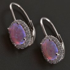 Silberohrringe rosa Opal