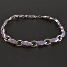 Silber-Armband-rosa Opal