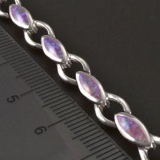 Silber-Armband-rosa Opal