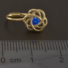 Gold-Ohrringe-blau Zirkon