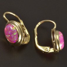Ohrringe-Gold-rosa Opal