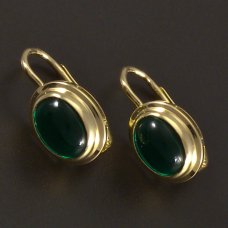 Gold-Ohrringe 585 grüner Zirkon