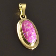 Goldanhänger rosa Opal 585
