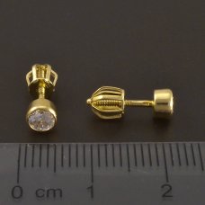 Ohrstecker - Gold - Zirkon 4mm