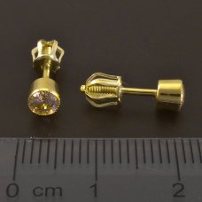 Ohrstecker - Gold - rosa Zirkon 4mm