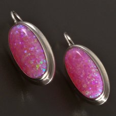 Silberohrringe mit rosa Opal