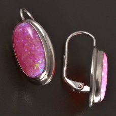 Silberohrringe mit rosa Opal