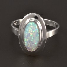 Weißgold Ring Opal