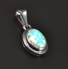 Weißgoldanhänger Opal