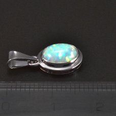 Weißgoldanhänger Opal