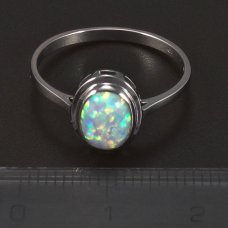 Weißgoldring Opal