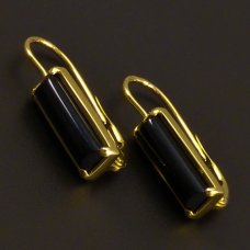 Goldene Ohrringe mit Onyx