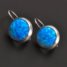 Weißohrringe mit blauem Opal