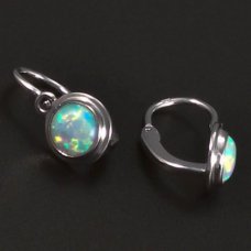 Silberkinderohrringe mit weißem Opal