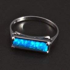 Silberring-blauer Opal