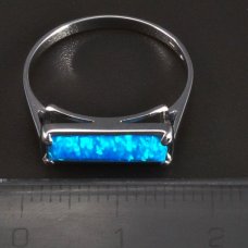 Silberring-blauer Opal