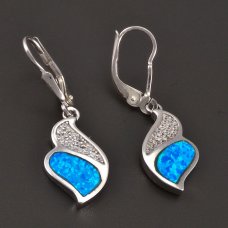 Silberne Ohrringe-Opal und Zirkone