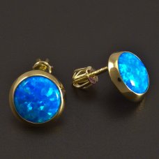 Gold Ohrringe mit Opal Stecker
