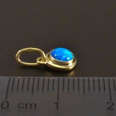 Kleiner runder Anhänger mit blauem Opal