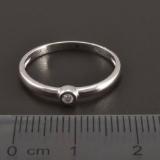 Weißgold-Ring  runder Diamant