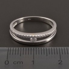 Weißgold-Ring 23st. Diamanten