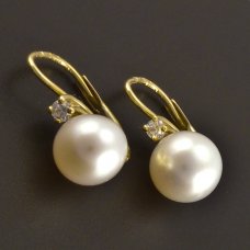 Gold Ohrringe Brillante Perle