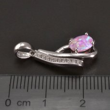 Silber Anhänger- rosafarbener Opal