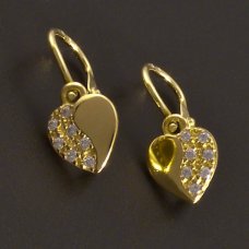 Gold-Kinder Ohrringe-Herz