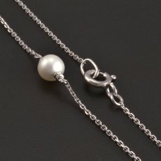Weißgoldarmkette mit Perle