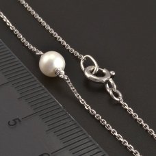 Weißgoldarmkette mit Perle