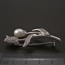 Brosche-Silber-Perle