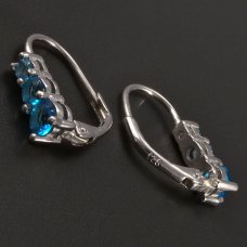 Silberne Ohrringe- hellblau