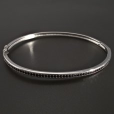 Silber-Armband-schwarz Emaille