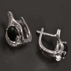 Silber-Ohrringe-Onyx
