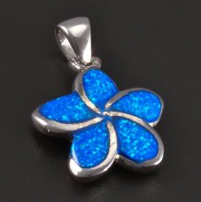Silberanhänger-Opal-Blume